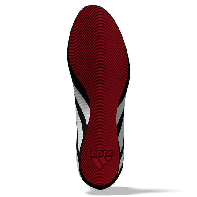 adidas Box Hog 4 Boxing Boots - Black/White/Ruby