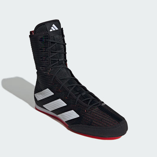 adidas Box Hog 4 Boxing Boots - Black/White/Ruby