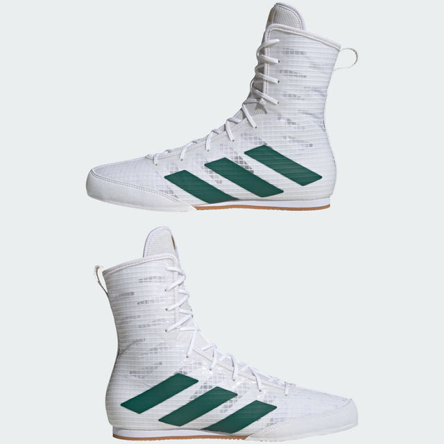 adidas Box Hog 4 Boxing Boots - White/Green/Black