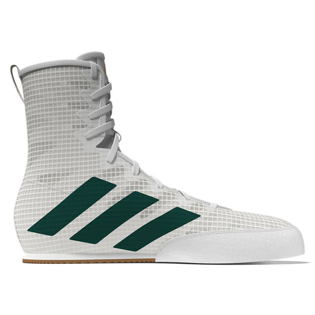 adidas Box Hog 4 Boxing Boots - White/Green/Black