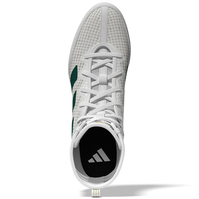 adidas Box Hog 4 Boxing Boots - White/Green/Black