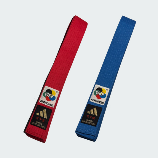 adidas WKF Approved Kata Blue and Red Belts