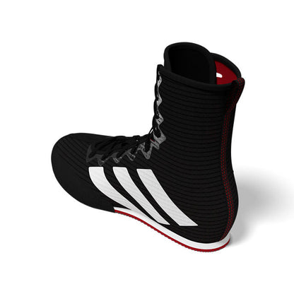 adidas Box Hog 4 Boxing Boots - Black/White/Ruby