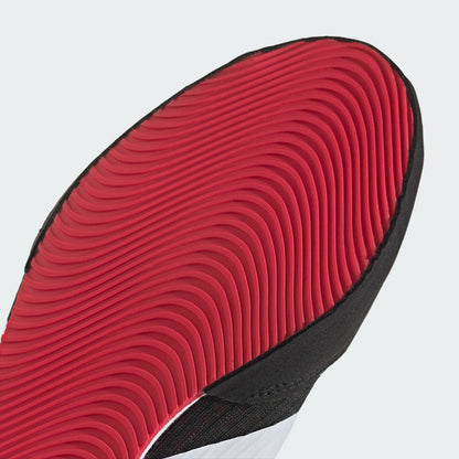 adidas Box Hog 4 Boxing Boots - Black/White/Ruby