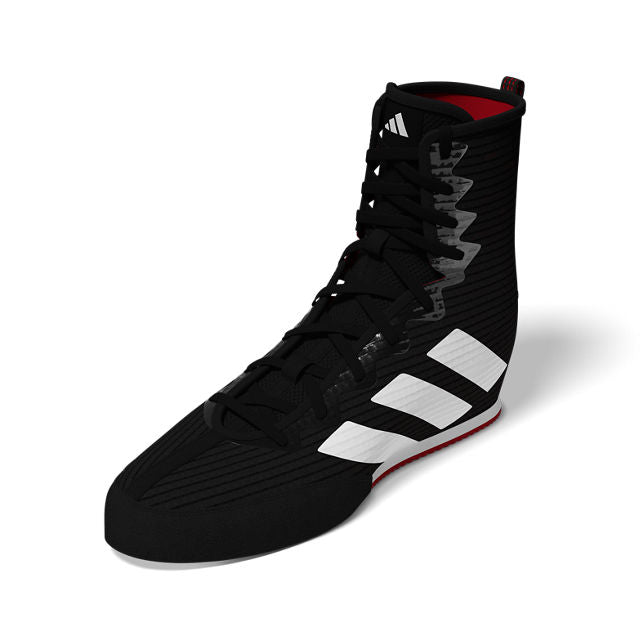adidas Box Hog 4 Boxing Boots - Black/White/Ruby