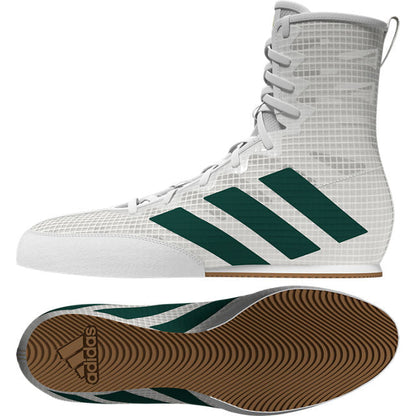 adidas Box Hog 4 Boxing Boots - White/Green/Black