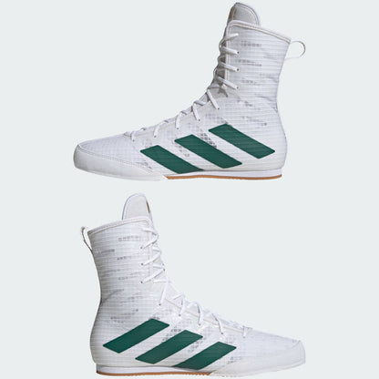 adidas Box Hog 4 Boxing Boots - White/Green/Black