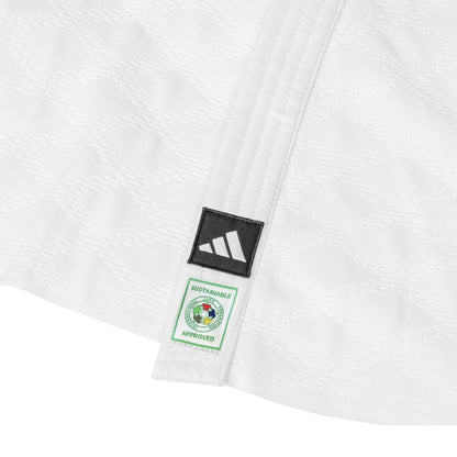 adidas IJF Green Label Champion III Judo Uniform WHITE