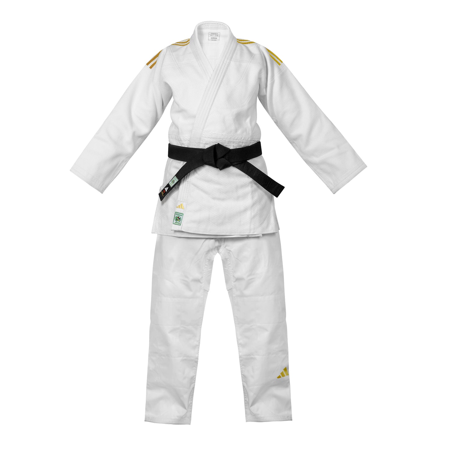 adidas IJF Green Label Champion III Judo Uniform WHITE