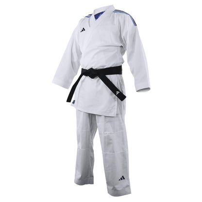 Karate Kumite Fighter with Red or Blue Shoulder Stripes