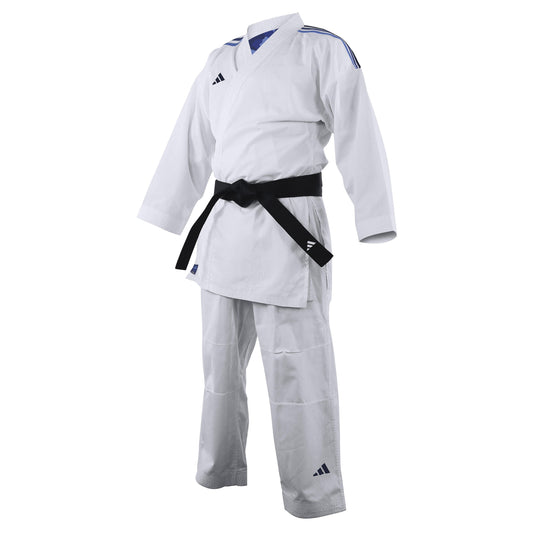 Karate Kumite Fighter with Red or Blue Shoulder Stripes
