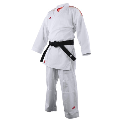 Karate Kumite Fighter with Red or Blue Shoulder Stripes
